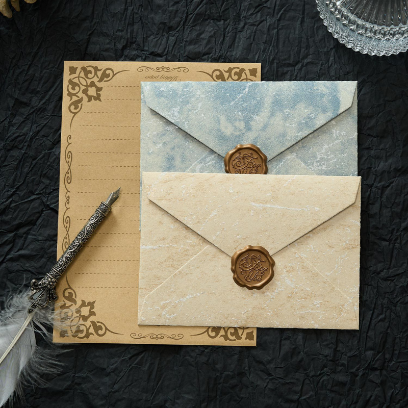 5pcs Gilded Shadow Envelope Ch - Wax Seal Letter Kit 评论和价格