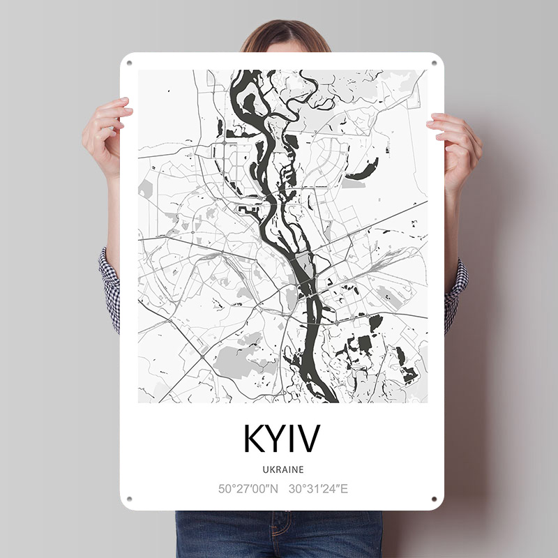 Kyiv City Map Printed Poster C - Custom Map Poster 评论和价格