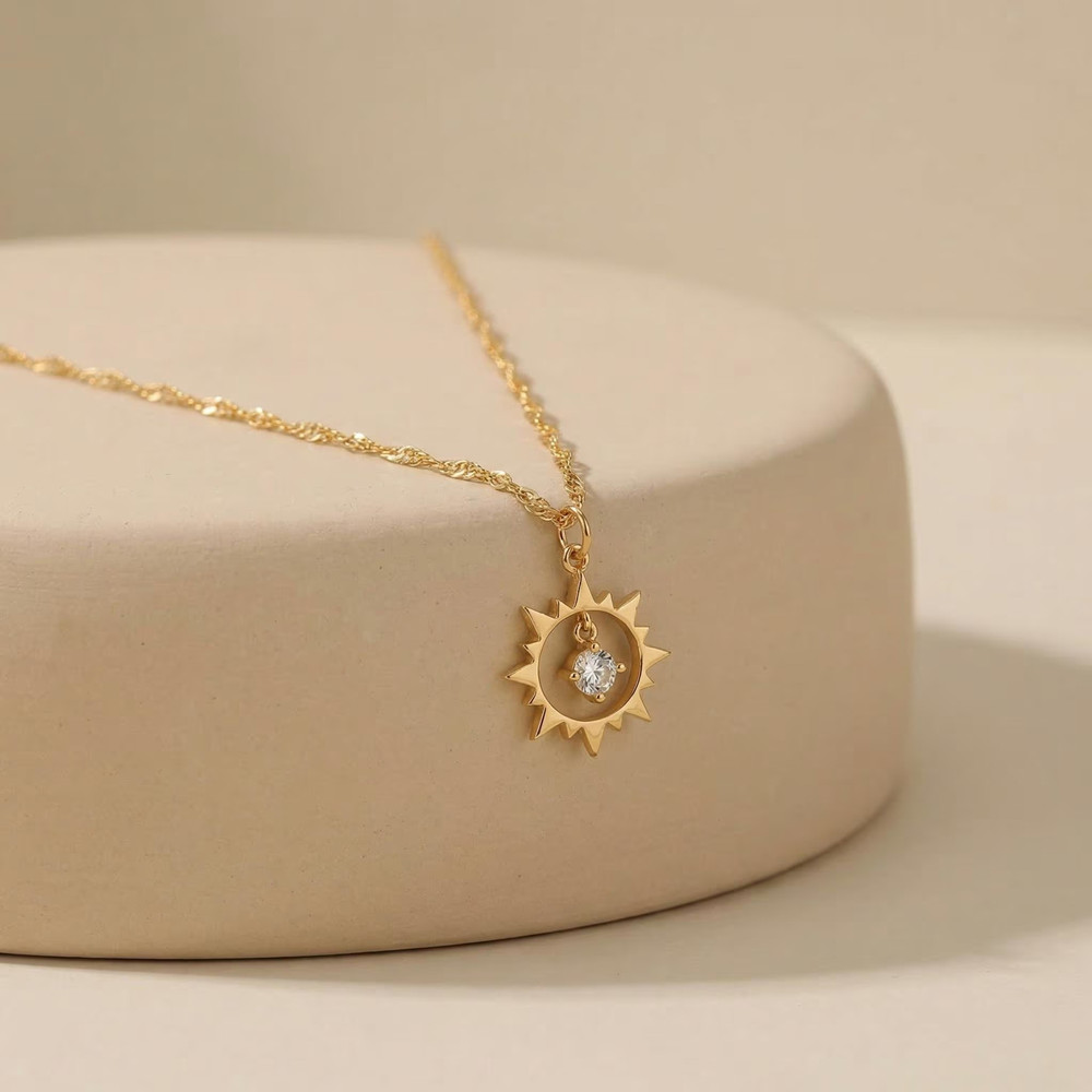 Custom Vintage Sun Necklace St - Birth Flower Necklace 评论和价格