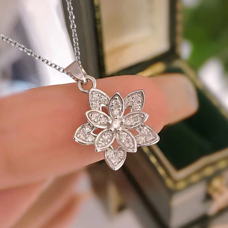 925 Sterling Silver Flower Nec - Birth Flower Necklace 评论和价格