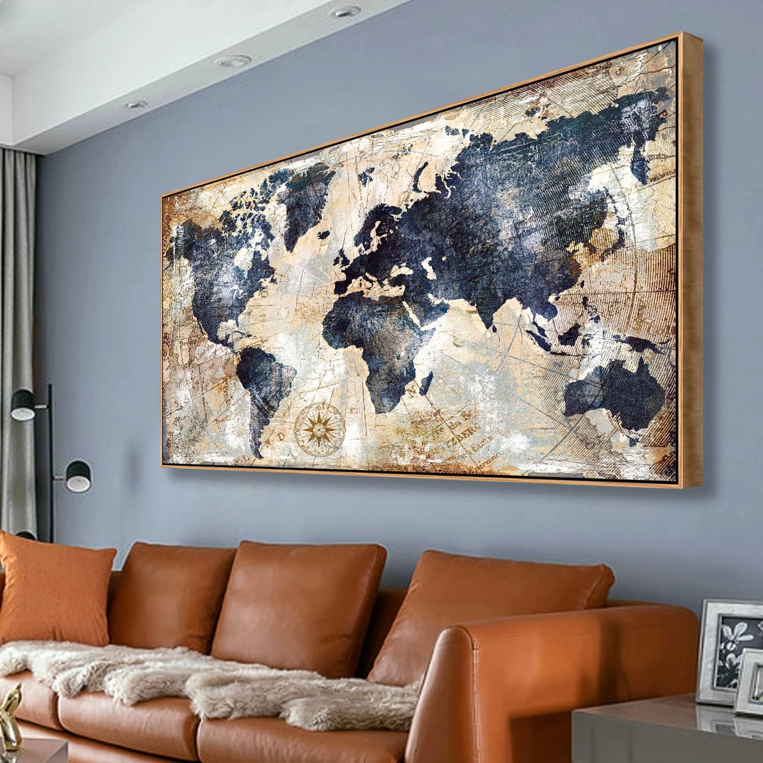Framed World Map Wall Art Prin - Custom Star Map 评论和价格