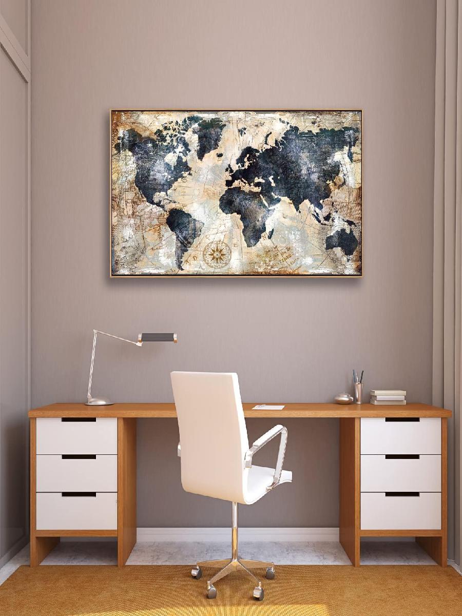 Framed World Map Wall Art Prin - Custom Star Map 评论和价格