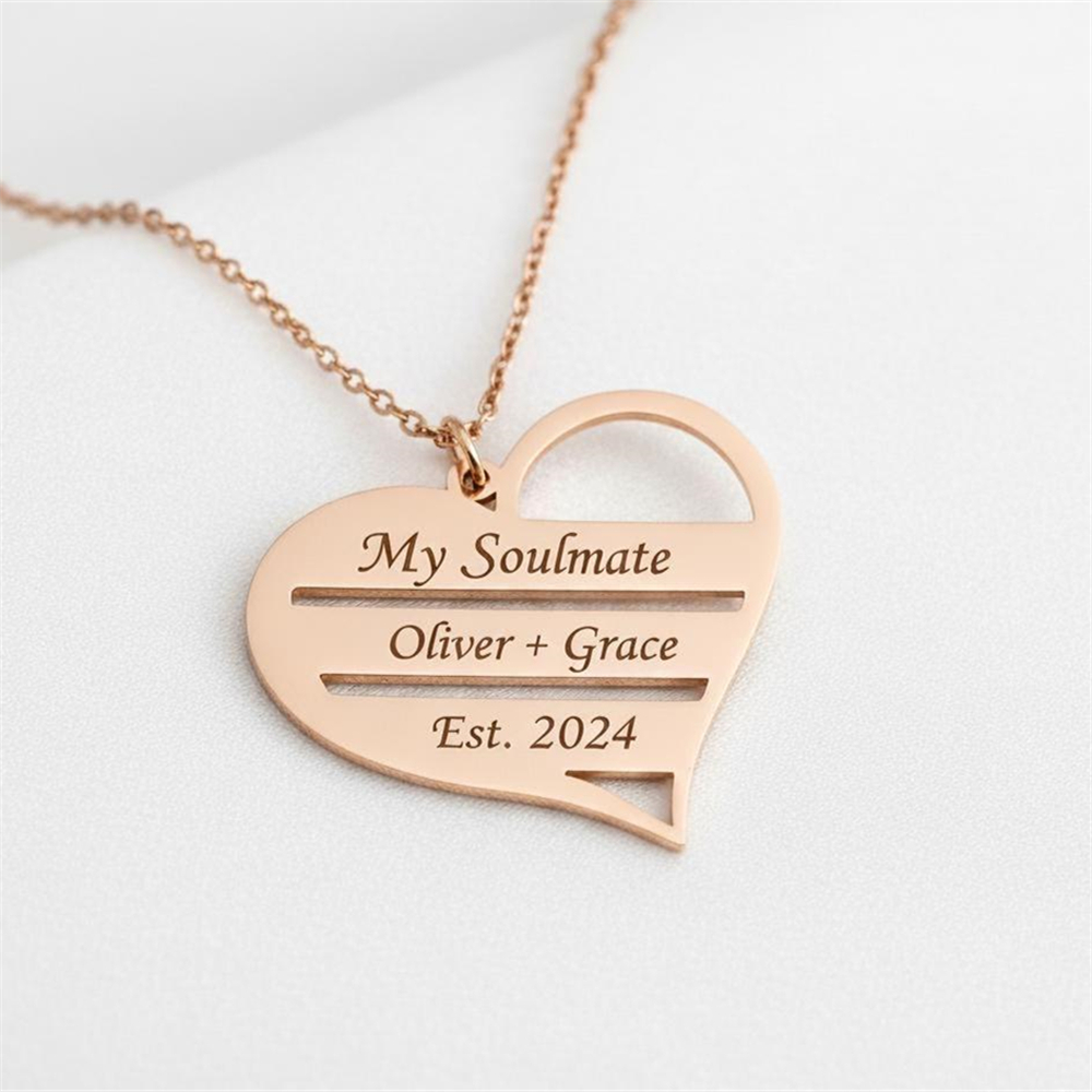 Custom Heart Necklace Stainles - Birth Flower Necklace 评论和价格